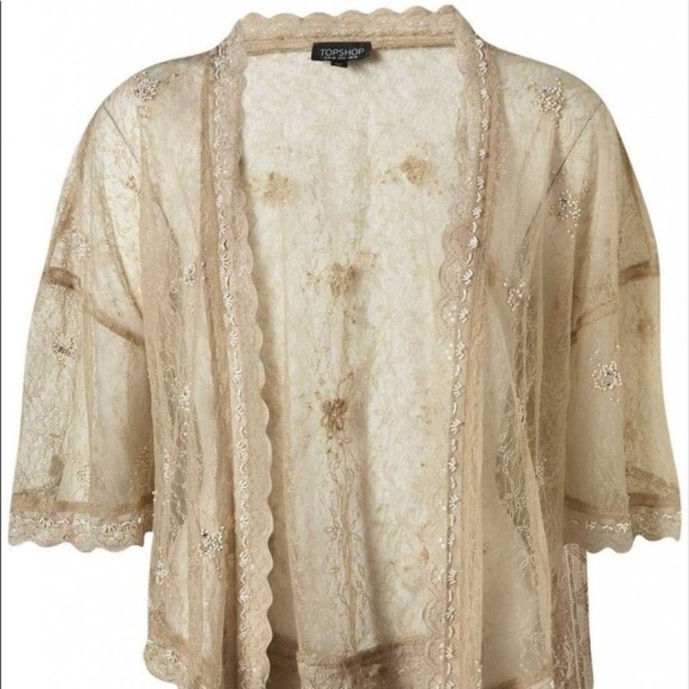 Topshop Lace and Beaded Bolero/Shawl/Cape/Kimono